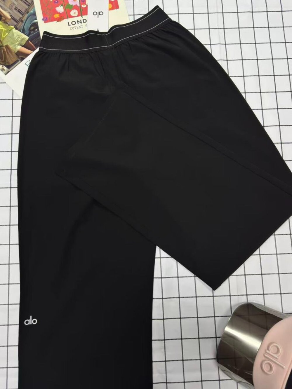 Brand new ALO Yoga🏀Suit Up Trouser Black Wide-Leg Performance Pants - Picture 4 of 7